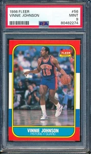 1986 Fleer Basketball Set-Break #56: VINNIE JOHNSON New York Knicks ~ PSA 9 - Picture 1 of 2