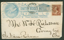 1886, United States Hotel BOSTON, MA advertising cover in blue w/Eagle & 2¢ tied