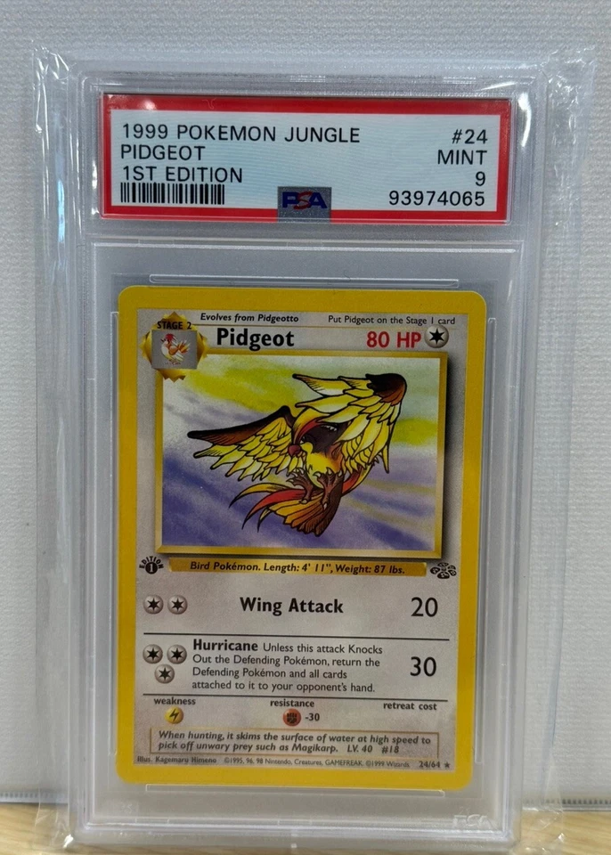 PSA 9 NM/MT 1999 POKEMON JUNGLE PIDGEOT NON HOLO #24 1ST EDITION ENGLISH - Image 1 of 1