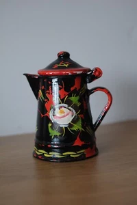 Pequeña cafetera con tapa con bisagras de metal-- Barge Ware - Imagen 1 de 2