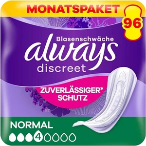 Always Discreet Inkontinenzeinlagen Normal, 96 Binden (4 x 24 Stück) Monatspaket - Bild 1 von 8