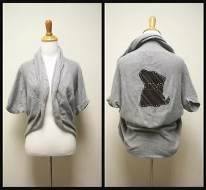 Maglione TwentyOne grigio aperto davanti riciclato applicato a mano gessato cucciolo piccolo - Foto 1 di 5