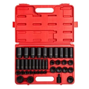 SUNEX TOOLS SAE Impact Socket Set 1/2" Drive Deep w/ Storage case (39-Piece) - Picture 1 of 5