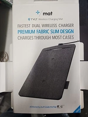 TYLT Dual Wireless Charging Mat 10W Fast Charge Fabric Open Box - Image 1 of 3