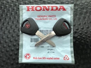 GENUINE OEM ACURA HONDA UNCUT BLANK MASTER DOOR IGNITION KEY RED 'A' SET OF 2 - Picture 1 of 1