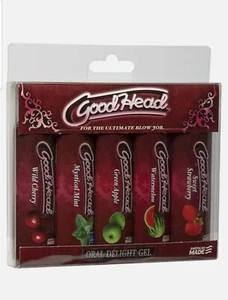 Goodhead Oral Delight Gel Assorted Flavors 5 Pack 1oz Sex Lube Lotion Personal - Picture 1 of 2