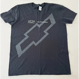 Chevrolet Silverado Black T-Shirt Gildan Softstyle Large Distressed Logo - Picture 1 of 8