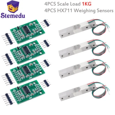 DIYmall 4pcs 1KG Scale Load Cell Weight Sensor+HX711 AD Module Weighing Sensors - Image 1 of 4