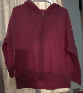 Star Ride Girls Pink M 10/12 Cotton Long Sleeve rhinestone sparkle zip hoodie - Picture 1 of 6