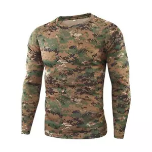 Herren Combat T-Shirt Langarm Camouflage Army Tactical Military Freizeit - Bild 1 von 17