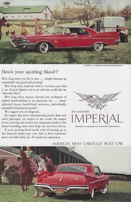1961 Chrysler Imperial Crown Ad 413 Wedge Vintage Magazine Advertisement 61 Red - Image 1 of 3