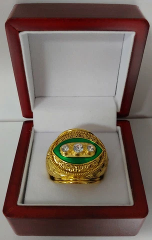 Bart Starr - 1967 Green Bay Packers Super Bowl Ring With Wooden Display Box Cover
