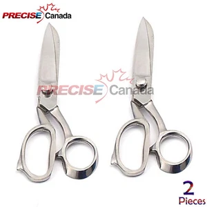 New 6" Tailor's Shears Sewing Scissors Silver Colored Stainless Steel 2Pc Silver - Picture 1 of 2