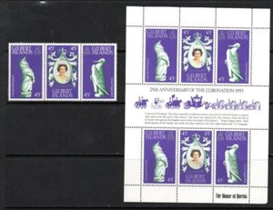 THE GILBERT ISLANDS MNH 1978 SG68-70 25TH ANV OF CORONATION SET & SHEET - Picture 1 of 1