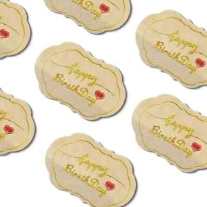 Happy Birthday Stickers Bronzing Kraft Paper Labels Gift Decor Seal 40/80/120pcs - Picture 1 of 4