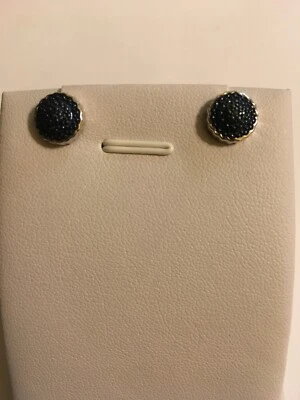 Blue Diamond Platinum Plated Earrings Foto 1 de 4