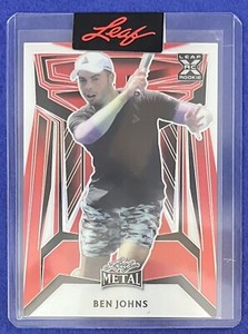 Ben Johns 2023 Leaf Metal Pickelball RED PRISMATIC PARALLEL Card #MB-2 /199