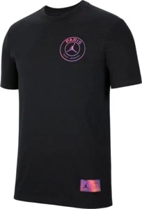 Nike T Shirt Jordan Paris Saint Germain Mens Size XS Black CV3402-010 BRAND NEW - Picture 1 of 5