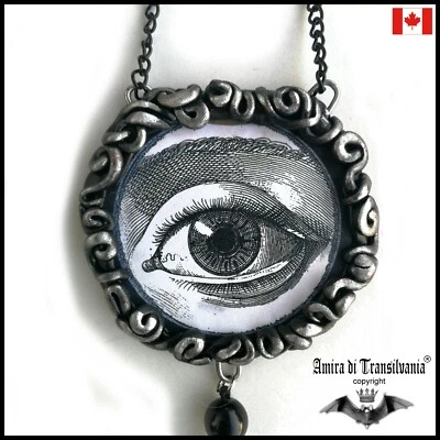 mal de ojo mágico talismán amuleto colgante encanto collar diseño encanto plata babero Foto 1 de 4