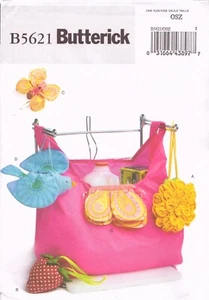 Butterick 5621 ~ Market Bag 14" x 15"-Flower-Strawberry-Butterfly-Bird Pouches - Picture 1 of 4