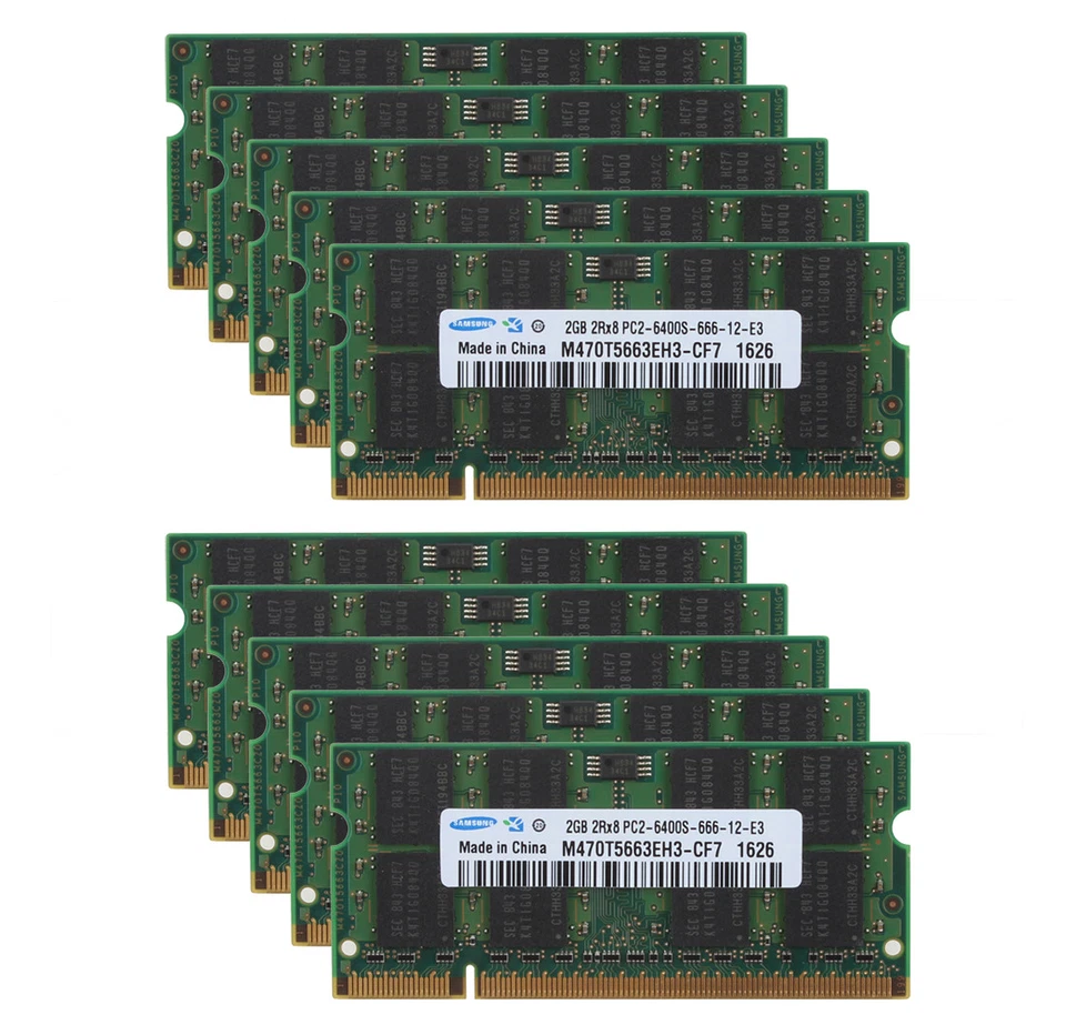 Lot For Samsung 2GB 4GB 8GB PC2-6400 DDR2 800Mhz 200pin SODIMM Laptop Memory RAM - Image 1 of 4