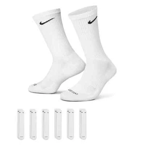 Nike Everyday Plus Crew Socks 6-Pack White Men's MEDIUM 6-8 SX6897-100 NEW - Picture 1 of 2