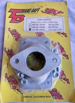 Trans-dapt Carburetor Adapter 2061 Holley Carter Zenith To 4 Cyl Jeep 2+5/8" - Image 1 of 4