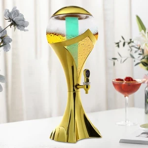 Dispenser bevande sfera 3L dispenser vino con luce led + tubo ghiaccio per bar festa - Foto 1 di 17