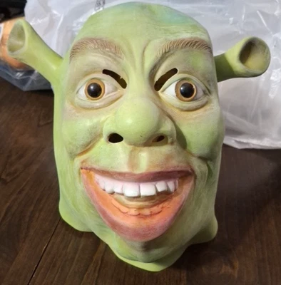New Secret Castle Adult Size Full Head Latex Shrek Mask - Image 1 of 4
