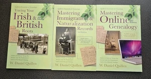 Quillens Essentials of Genealogy: 3 Book Lot Irish & British Roots. Immigration - Picture 1 of 2