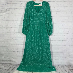 Maxi Vestido Lilly Pulitzer Cleme Mujer Talla 10 Hoja de Violín Verde Seda Forrado Fiesta - Imagen 1 de 12