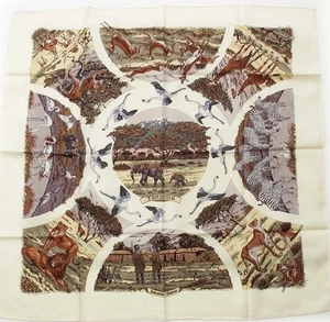 HERMES Schal Carré 90 "Tansanie" Tansania guter Zustand ein Fleck aus JAPAN - Bild 1 von 9