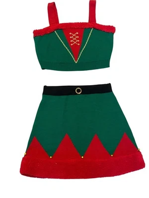 Рождественский эльф вязаное платье костюм мини юбка Санта сексуальный помощник - Изображение 1 из 4