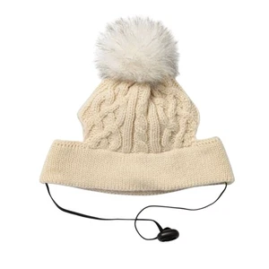 Dog Cat PET HAT LG XL Cream Cable Knit Clothes Boots & Barkle Winter Accessory - Picture 1 of 8