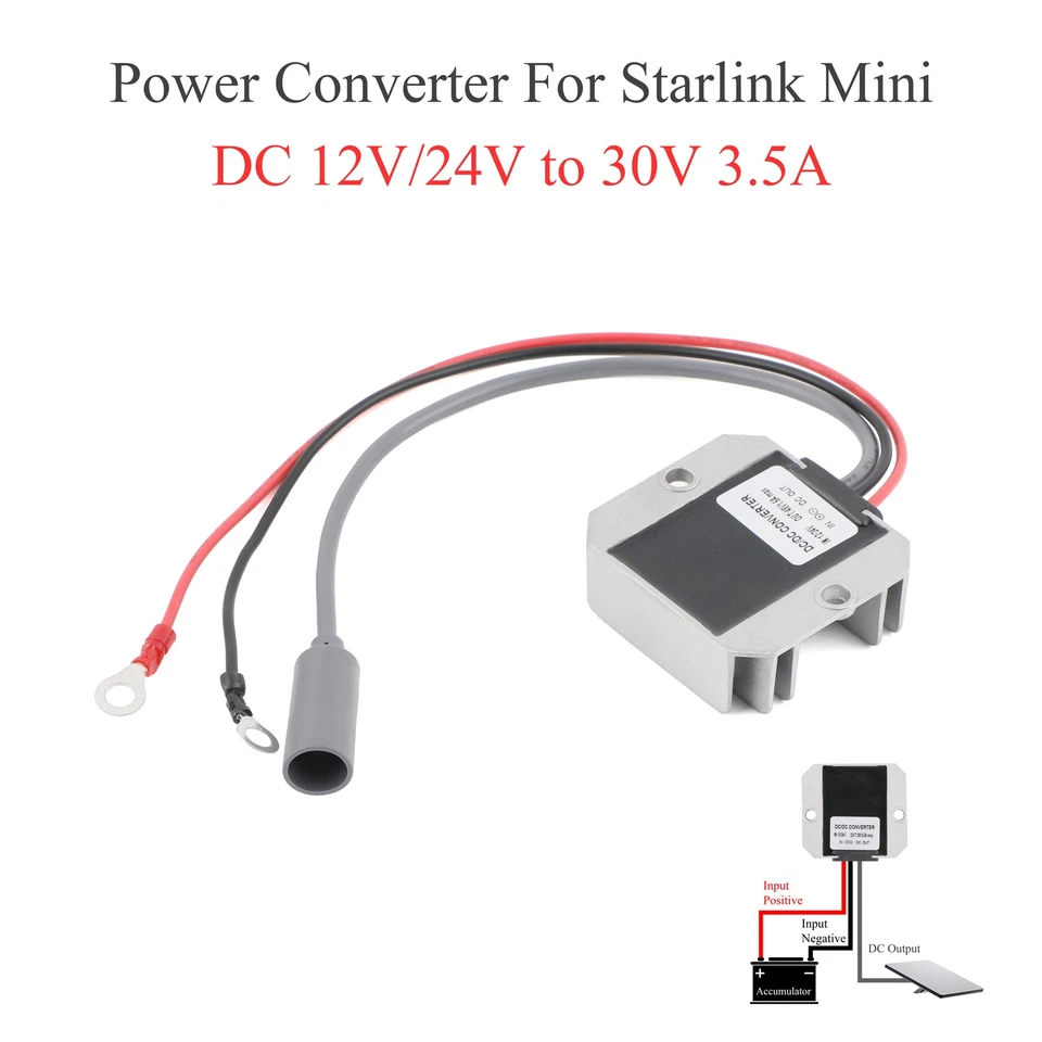 Cabo de alimentação para Starlink Mini Step Up conversor DC 12V/24V para 30V 3.5A - Imagem 1 de 4