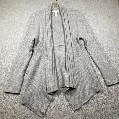 Suéter SARAH SPENCER Mujer L Gris Angora Mezcla de Pelo de Conejo Cárdigan Frente Abierto Foto 1 de 4