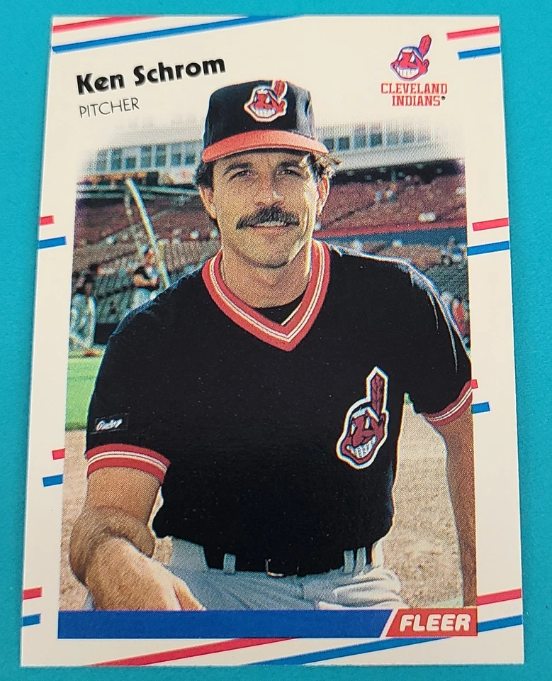 1988 Fleer #614 Ken Schrom Cleveland Indians BASEBALL Card F7 - Image 1 of 2