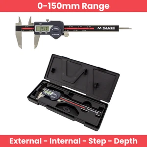 M-SURE Digital Caliper 150mm (6") Range Inch / mm conversion External Internal - Picture 1 of 14