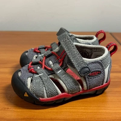 Keen Seacamp II CNX Baby Kids Closed Toe Water Shoe Hiking Elastic Outdoor Red 4 - Image 1 of 4