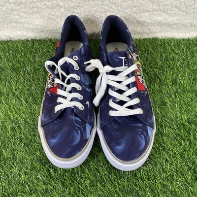 Ed Hardy Milo Sneakers Mens Size 11.5 Navy Blue Snake Skull Tattoo Design - Image 1 of 4