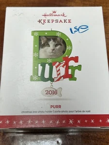 2016 Christmas Hallmark Photo Holder Ornament PURR Cat Keepsake - Picture 1 of 2