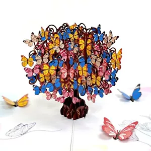 3D Pop Up Greeting Card Butterfly Birthday Mom Mother Valentine Spring Summer - Picture 1 of 7