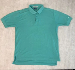 Vintage 1970s Levi’s Polo Shirt Men’s L* Blue Green Teal Single Stitch Logo Vtg  - Picture 1 of 11
