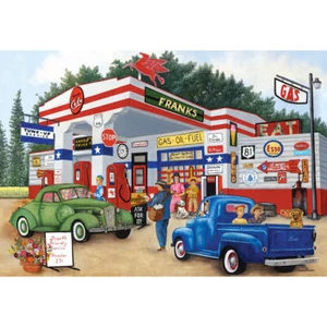 "Rompecabezas Bits & Pieces - "FRANK'S FRIENDLY SERVICE" Americana 1000 piezas Usado en Excelente Condición PP - Imagen 1 de 6
