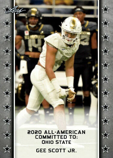 GEE SCOTT JR. 2020 LEAF 1ST PRINTED ARMY ALL-AMERICAN ROOKIE CARD #28 OHIO STATE - Image 1 of 1