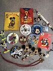 Vintage Lot Of Mickey Mouse Metal Pins, Buttons, Key Chains, Patch, Etc.