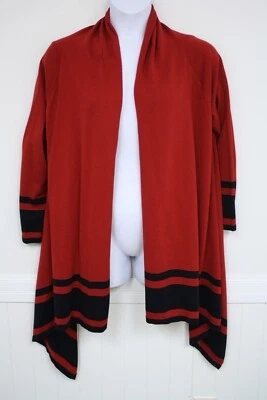 Jones New York Rojo Abierto Cárdigan Suéter Mujer Plus 2X RET 119 Viscosa Lana Poli Foto 1 de 4