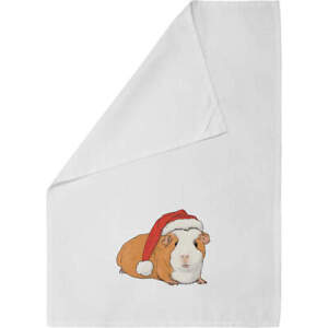 'Santa Guineapig' Cotton Tea Towel / Dish Cloth (TW00033164)