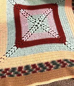 VNTG Handmade Crocheted Baby Blanket Granny Square Afghan Multi Color 36” X 36” - Picture 1 of 6