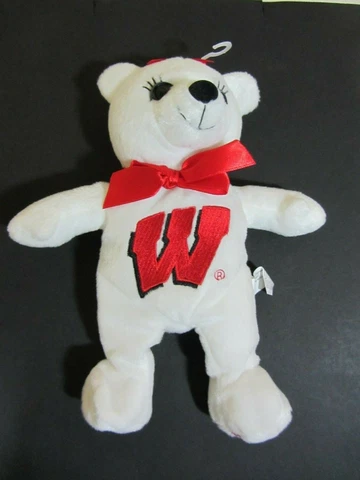 Wisconsin Badger Plush Girl Teddy Bear  White  NEW  (1220BL3) Cover